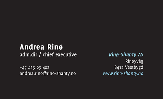rin&oslash;&ndash;shanty business card a&ndash;side